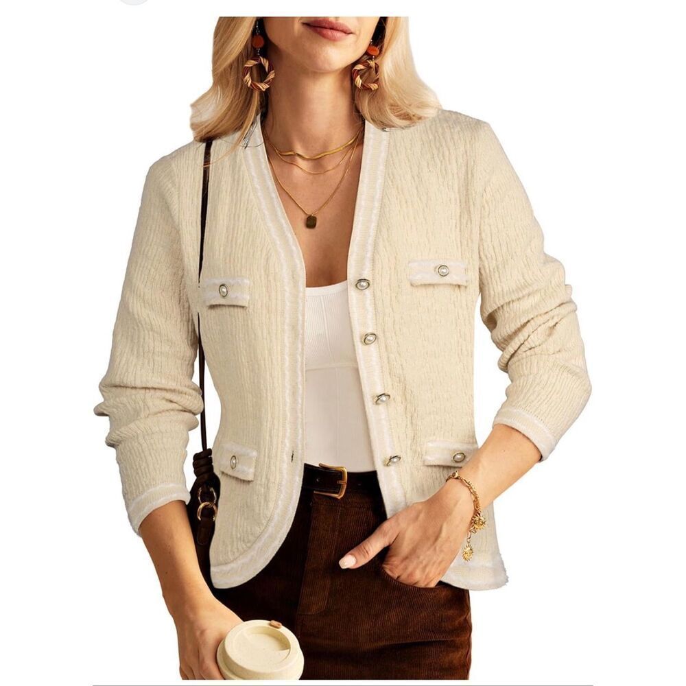 Grace Karin Woman’s Small Cardigan Sweater Pearl Buttons